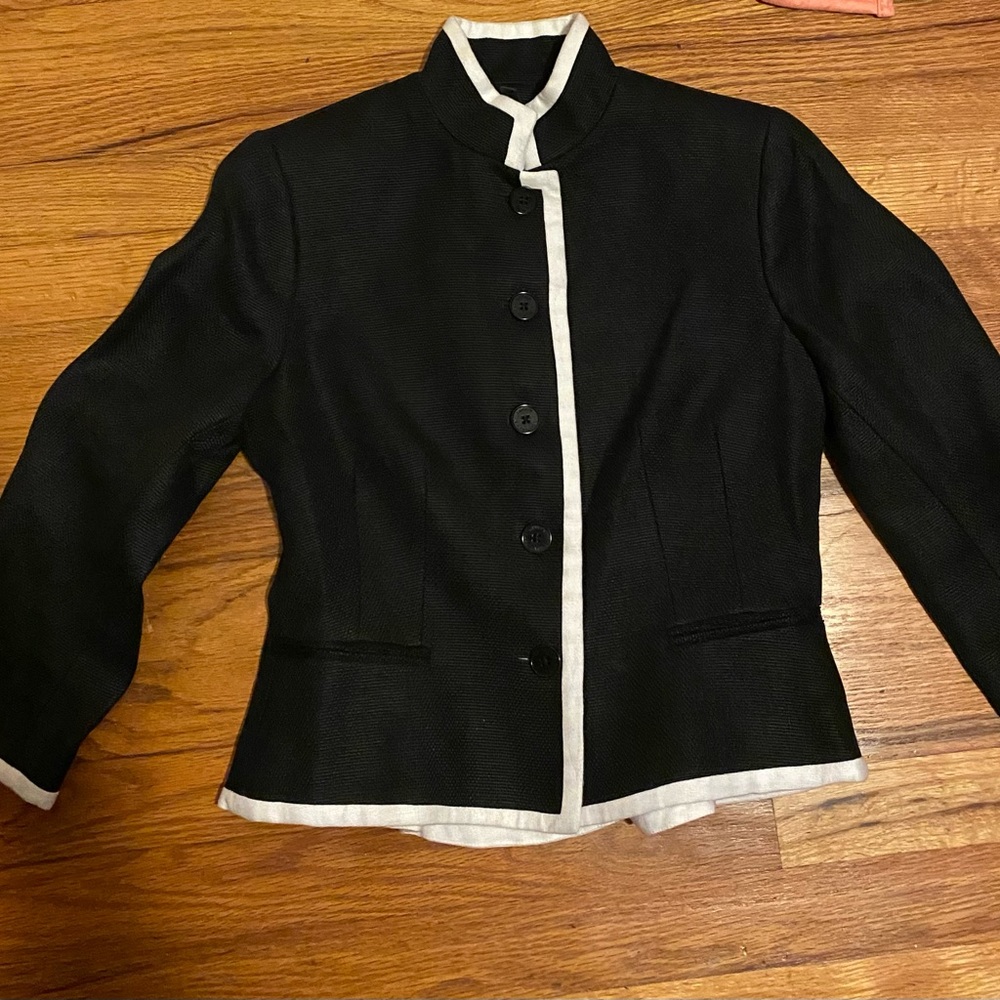 Lauren Ralph Lauren petite jacket. Black w/white trim, size 2P